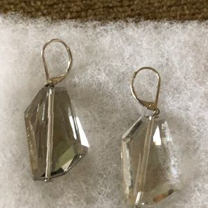 Faux Glass Teardrop Earrings